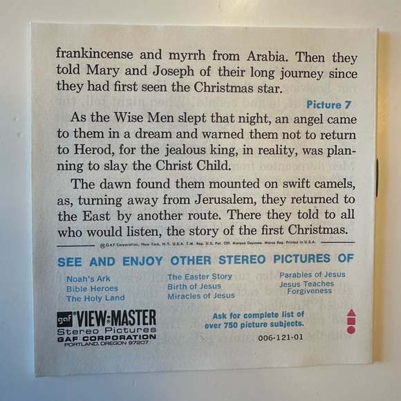 View-Master The Christmas Story Bible Story Vintage 3 Reel Set and Story Booklet - Picture 5 of 10